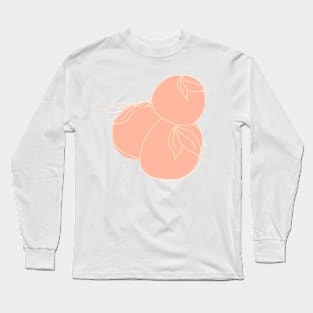 minimalist peaches illustration Long Sleeve T-Shirt